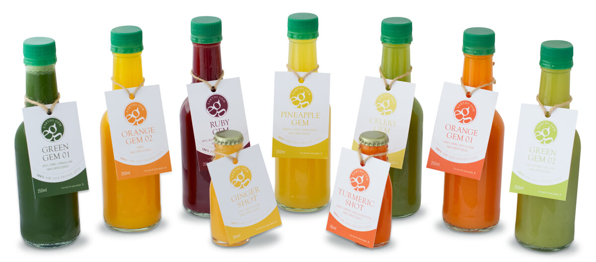 Earths Gem Raw Cold Pressed Juices and Shots